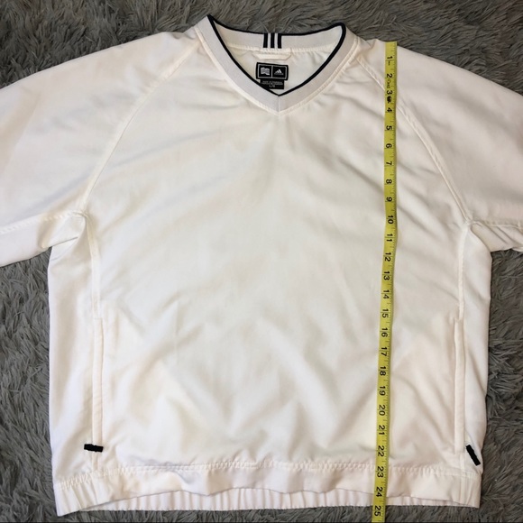 Adidas Men’s ClimaProof Pullover V Neck Golf Shirt White Large - Picture 6 of 8